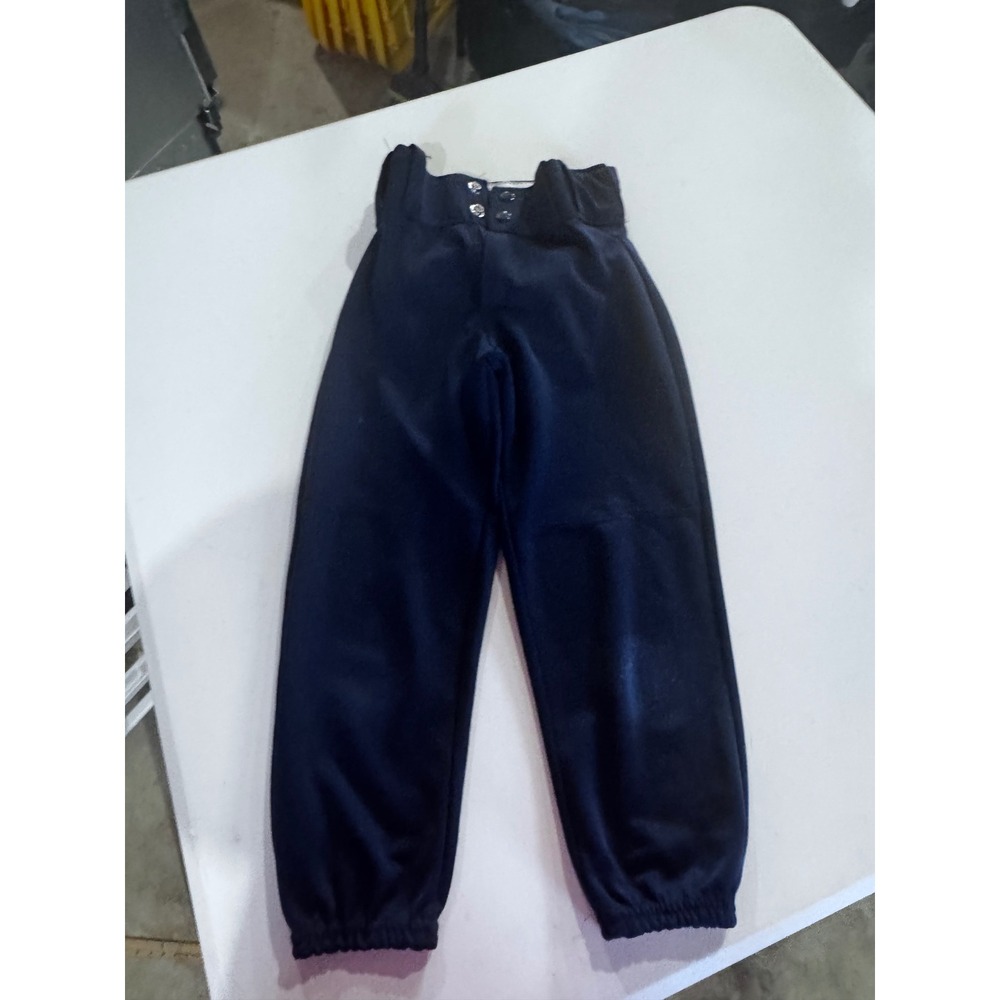 Alleson Athletic Youth XS Baseball Pants Navy Blue Elastic Bottom Star Logo